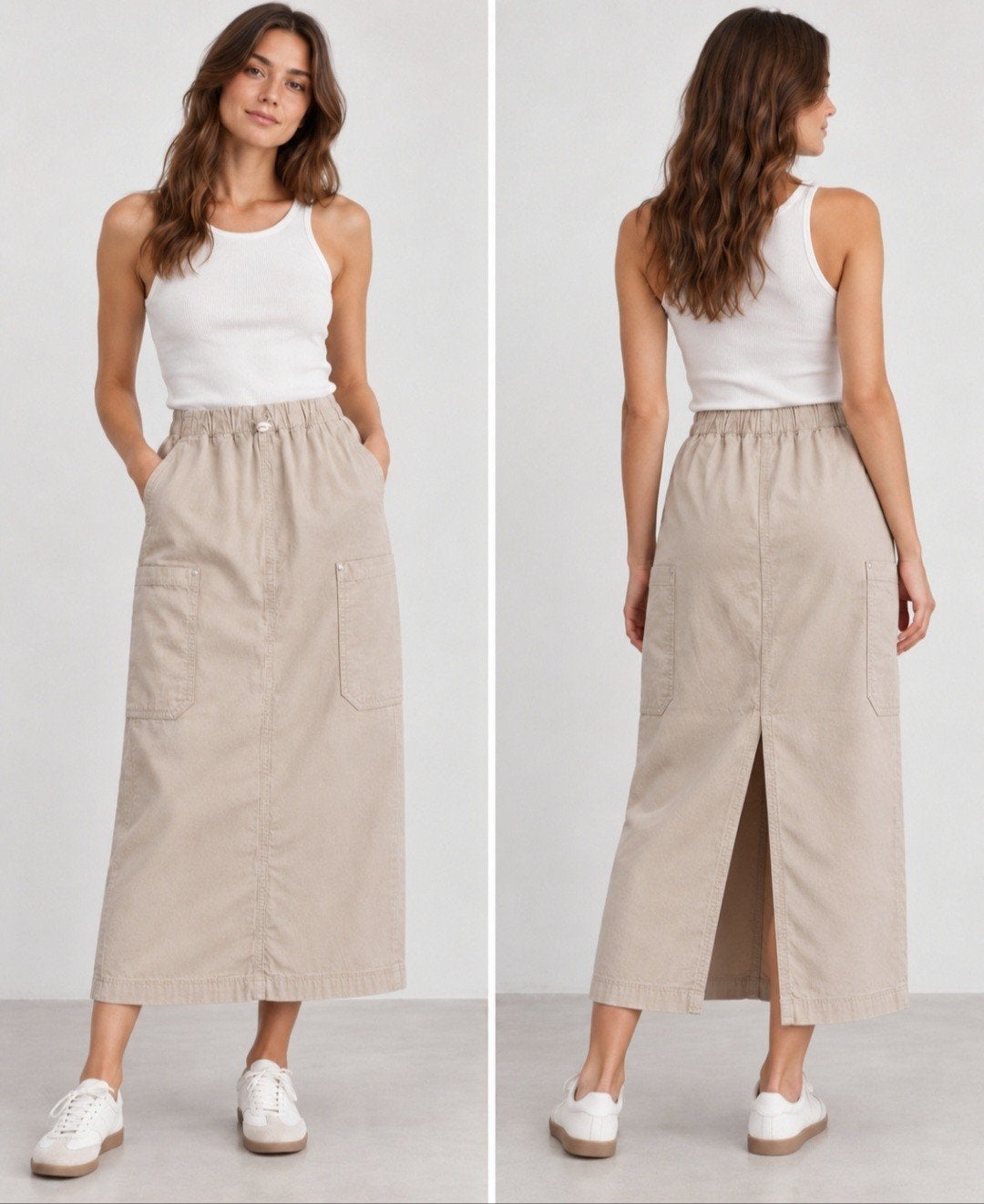 Zara Nieuwe Camel lange katoenen Rok Maat S, Nieuw, Ophalen of Verzenden, Maat 36 (S), Onder de knie
