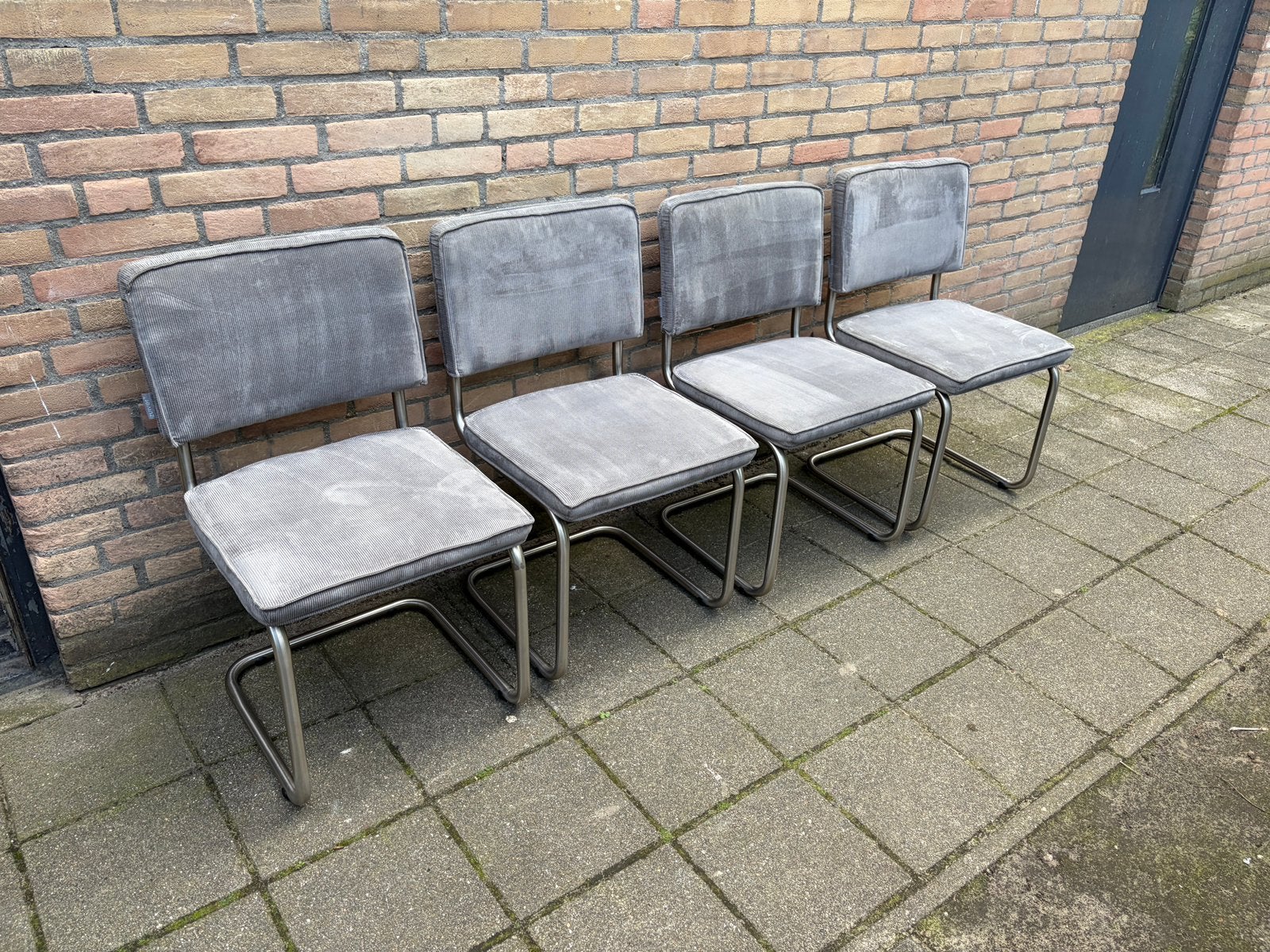 4 Zuiver Ridge Rib Ribstoel Stoelen, Huis en Inrichting, Stoelen, Ophalen, Gebruikt, Vier, Stof