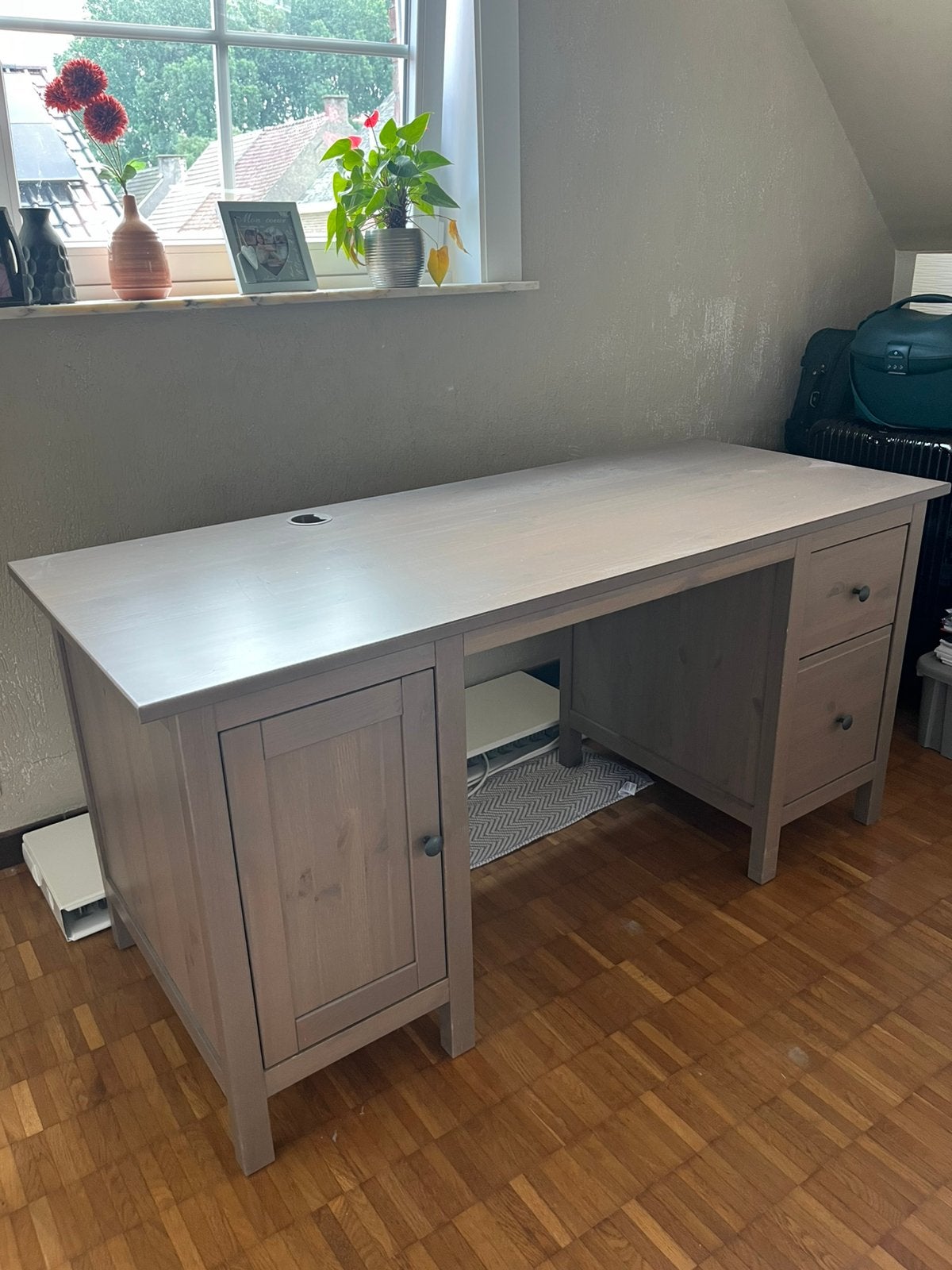 Bureautafel, Ophalen, 155 cm, Demontabel, Zo goed als nieuw