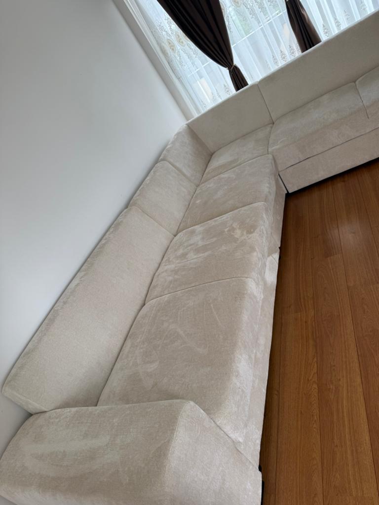 Canapé crème, Neuf, 100 à 125 cm, 250 à 300 cm, Banc d'angle