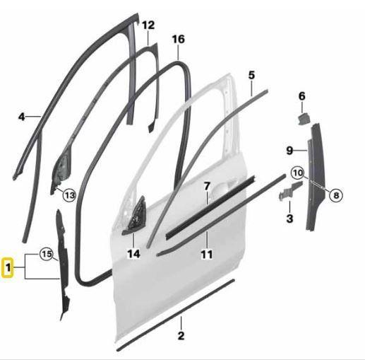 Deur portier afdichting rubber BMW X1 serie F48 + LCi 517673, Gebruikt, -, Ophalen of Verzenden, -
