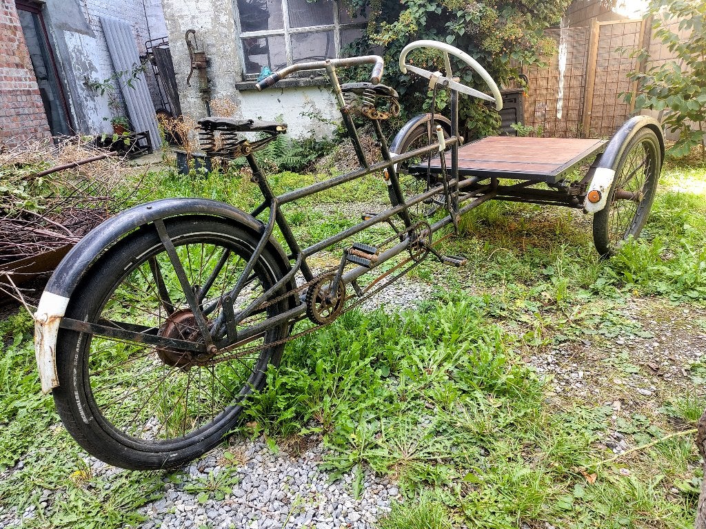 vintage triporteur tandem, Ophalen, Gebruikt