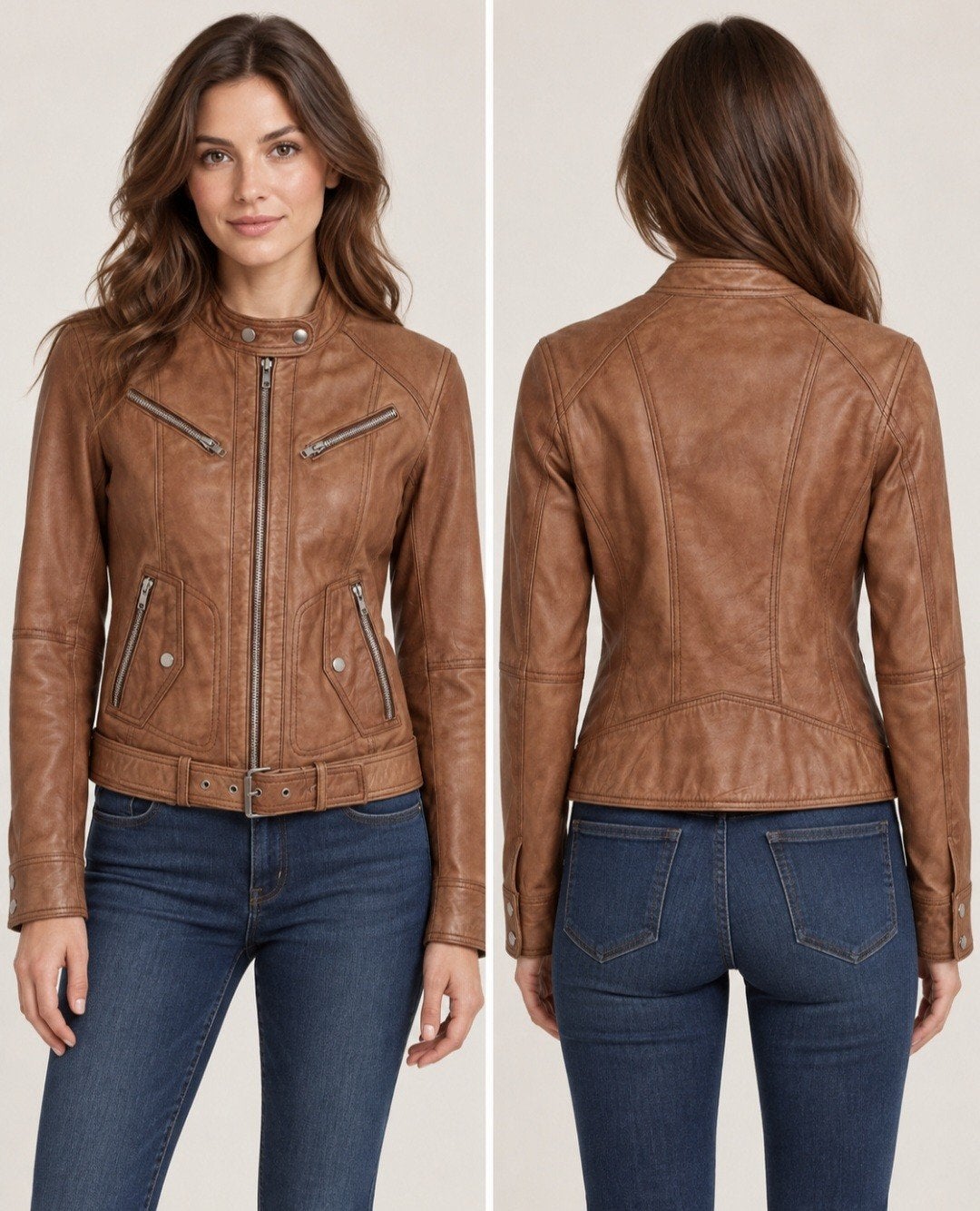 Veste de motard en cuir Sluisleder Taille 38, Vêtements | Femmes, Taille 38/40 (M), Enlèvement ou Envoi, Brun, Sluisleder