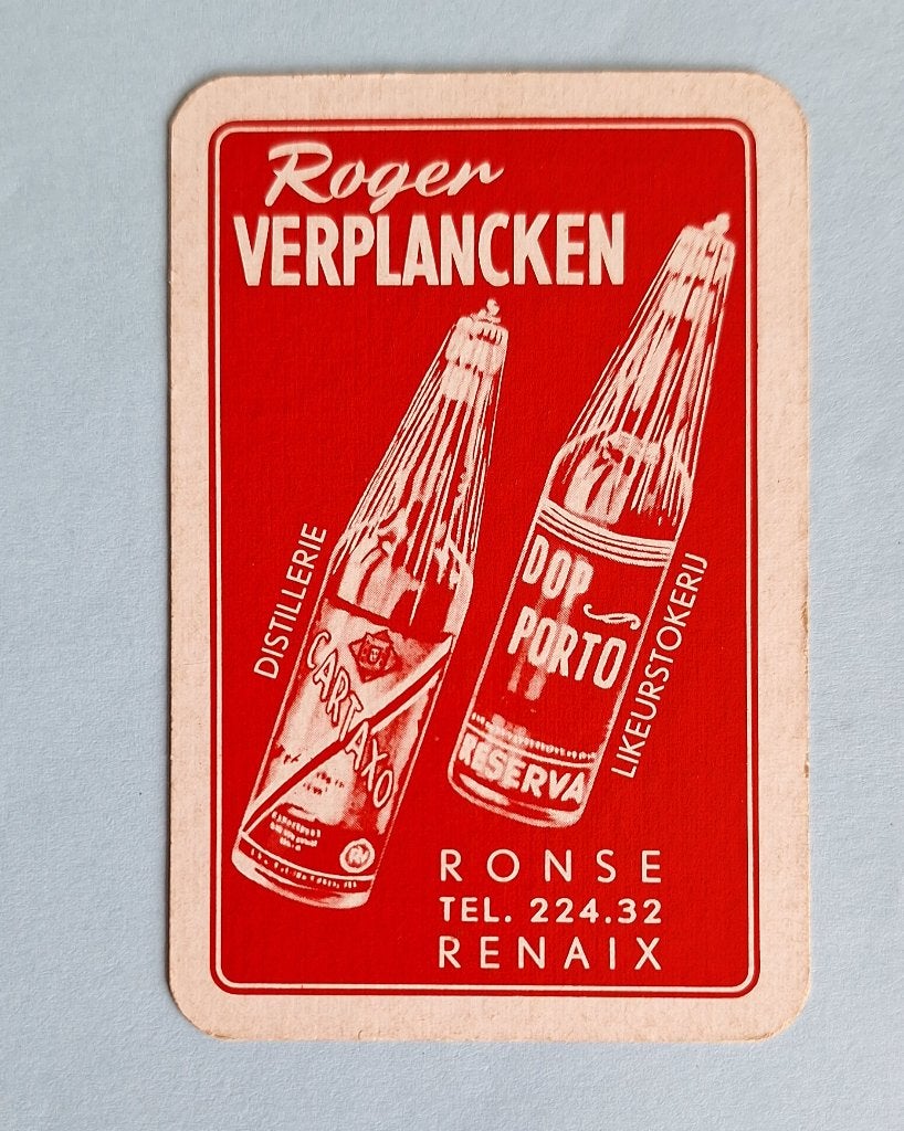 Carte à jouer Distillerie Ronse_Verplancken Tel224_Rood_313, Enlèvement ou Envoi, Utilisé, Carte(s) à jouer