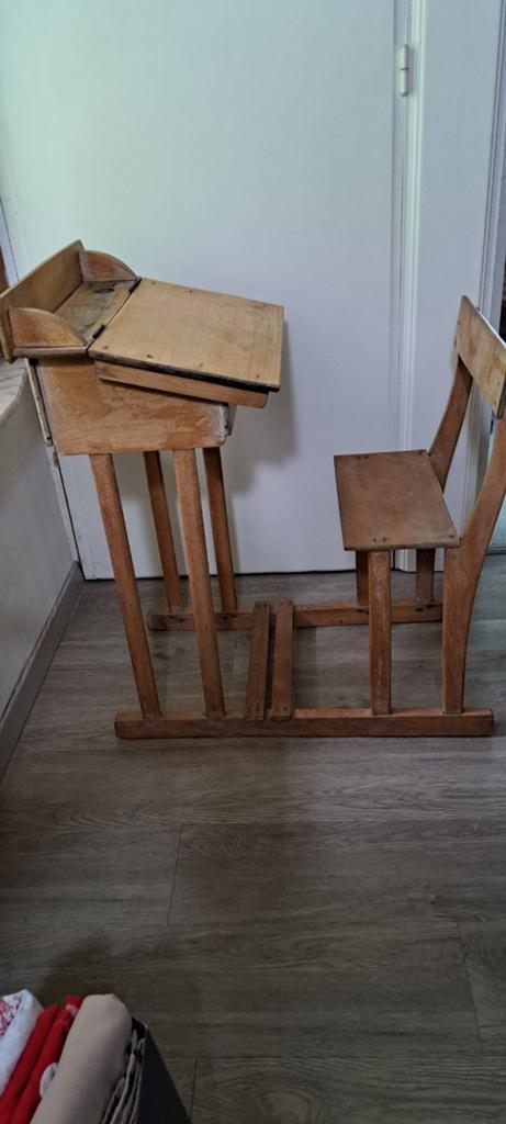 Oud schoolbankje jaren '60, Antiek en Kunst, Ophalen