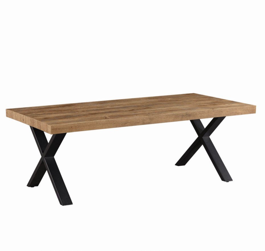 Table à manger 220x95 cm plateau noir  Weba Estrella/Etienne, Maison & Meubles, Enlèvement, Utilisé, 50 à 100 cm, Industrial