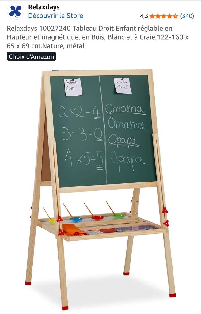Tableau craie/blanc/chevalet, Enfants & Bébés, Enlèvement, Utilisé, Bricolage