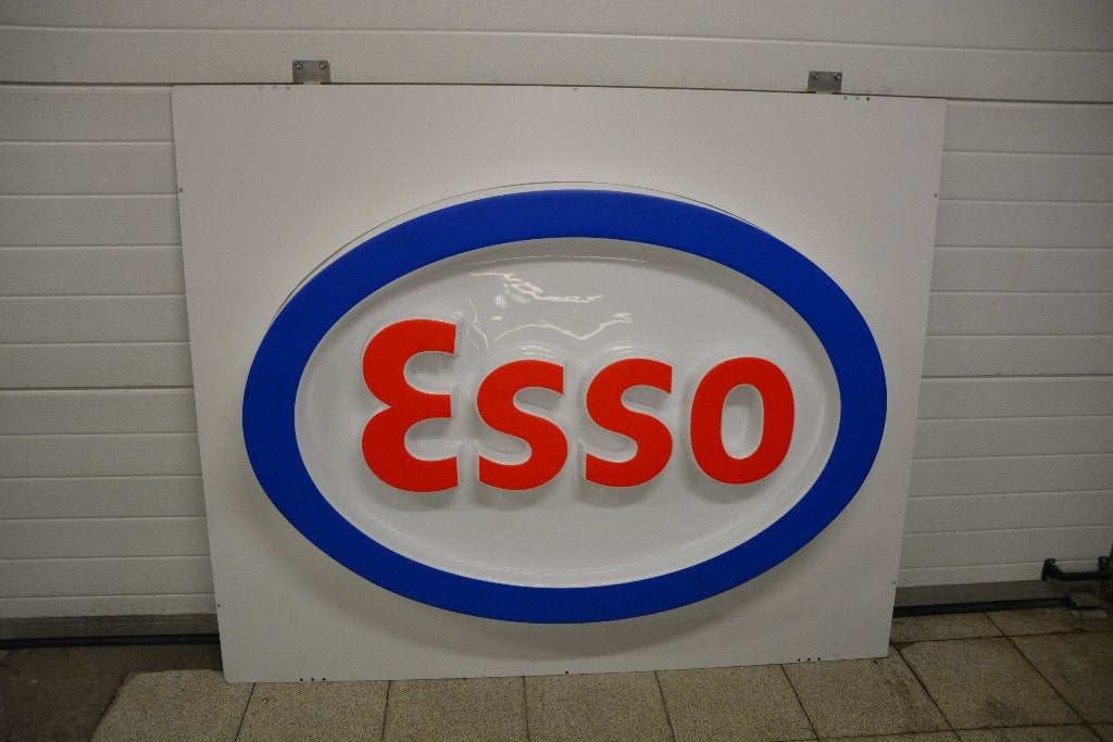 Esso tankstation lichtreclame lichtbak perfecte staat, Ophalen, Zo goed als nieuw, Lichtbak of (neon) lamp
