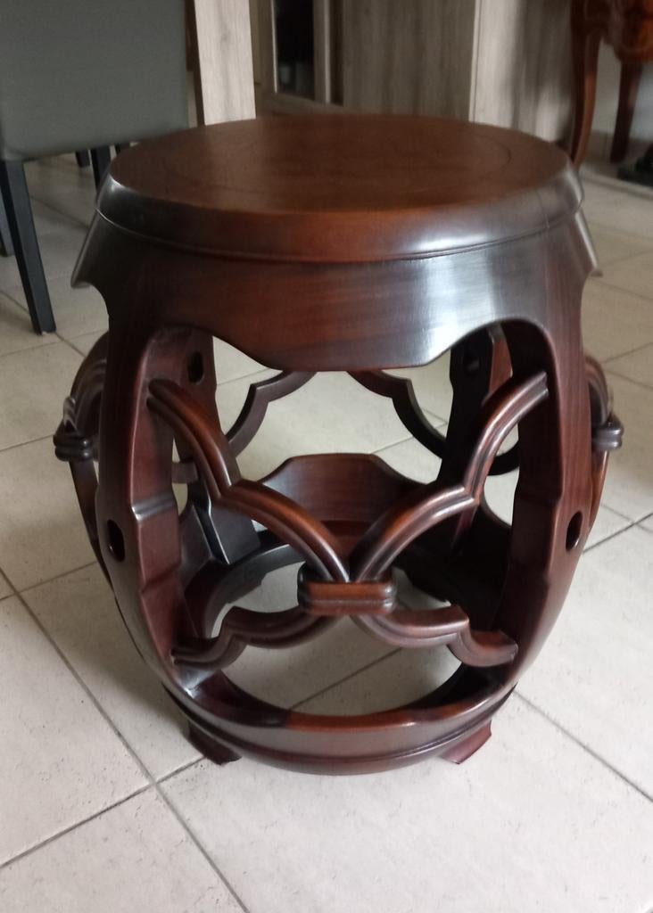 Authentiek palissander rosewood trommelkruk, Antiek en Kunst, Antiek | Meubels | Tafels, Ophalen