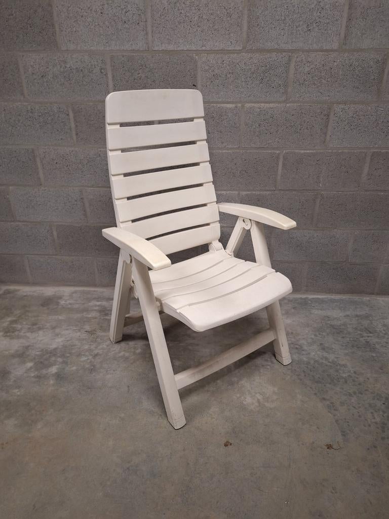 2x Hartman Ambassador Club terrasstoelen – wit – opvouwbaar, Ophalen, Gebruikt, Kunststof, Inklapbaar