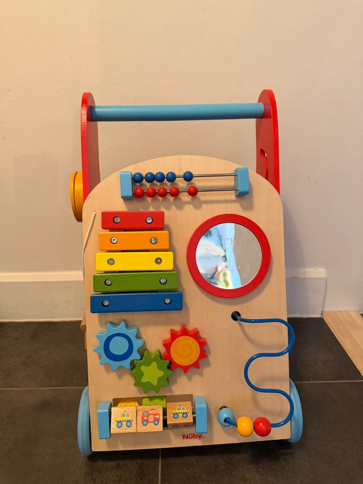 Houten loopwagen, Enfants & Bébés, Jouets | Jouets en bois, Comme neuf, Enlèvement