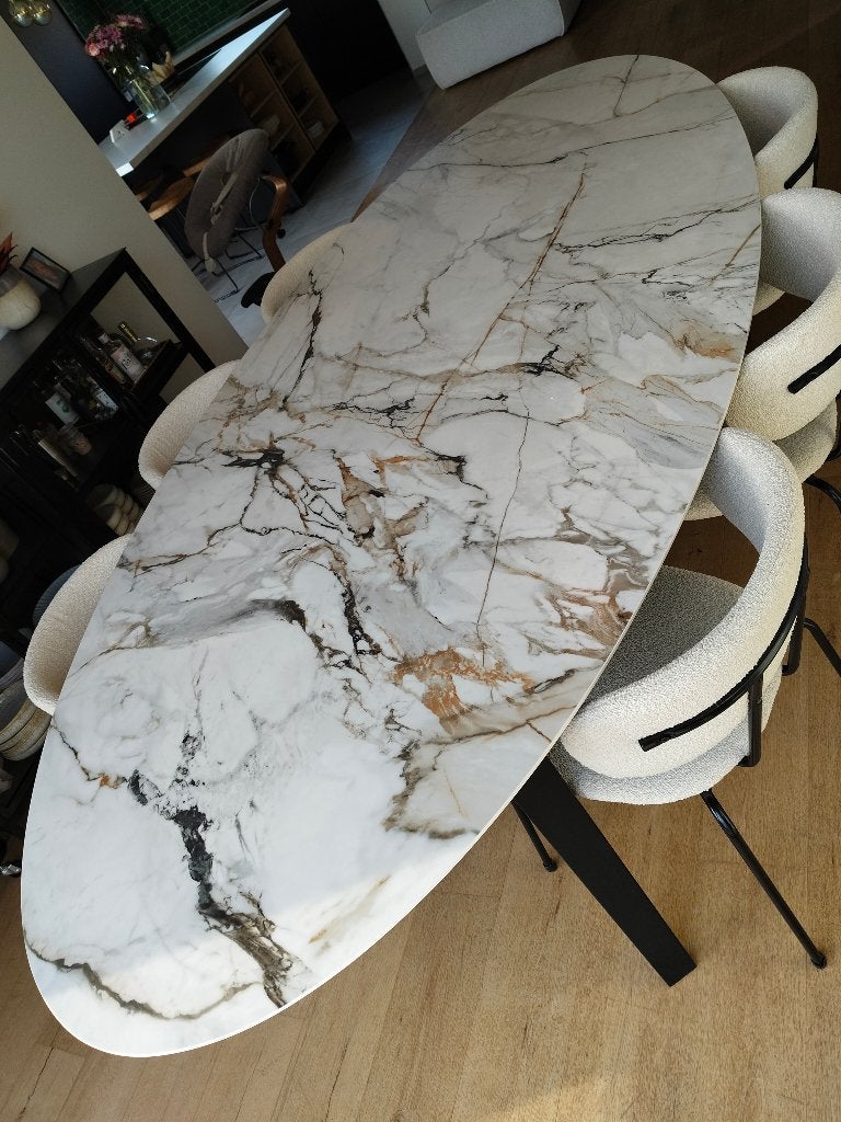 Ovale Eettafel Design, Huis en Inrichting, Tafels | Eettafels, Ophalen, Overige materialen, 150 tot 200 cm, 200 cm of meer