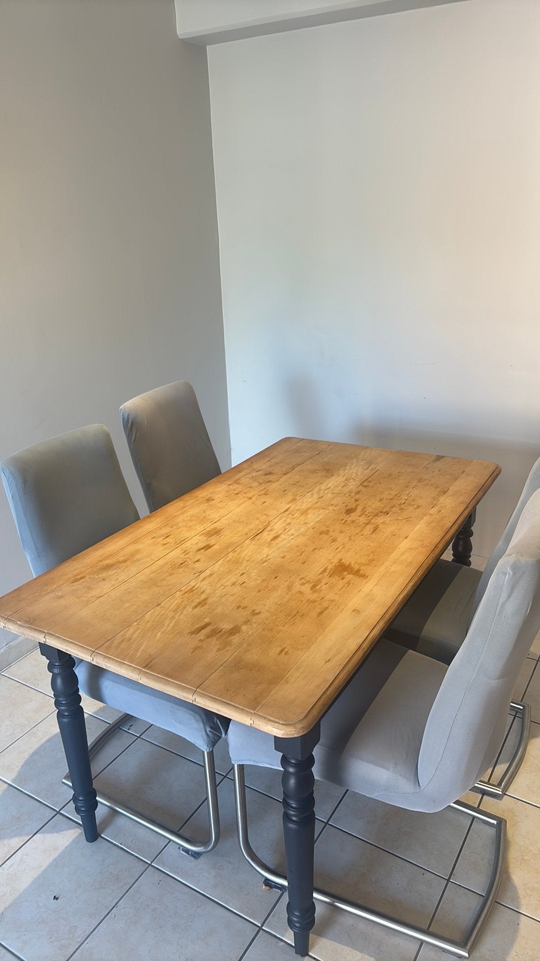 table en bois avec Six chaises, Maison & Meubles, Tables | Tables à manger, Enlèvement ou Envoi, Comme neuf