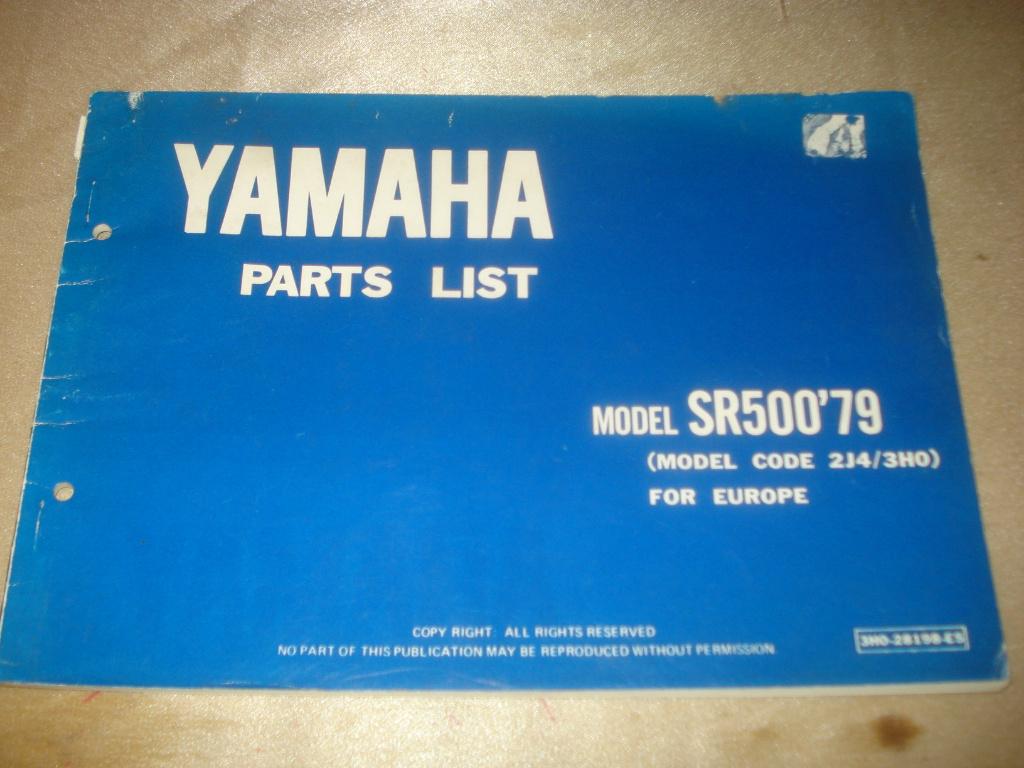 YAMAHA SR500 '79 Ancien Catalogue des Pièces Détachées, Ophalen of Verzenden, Yamaha