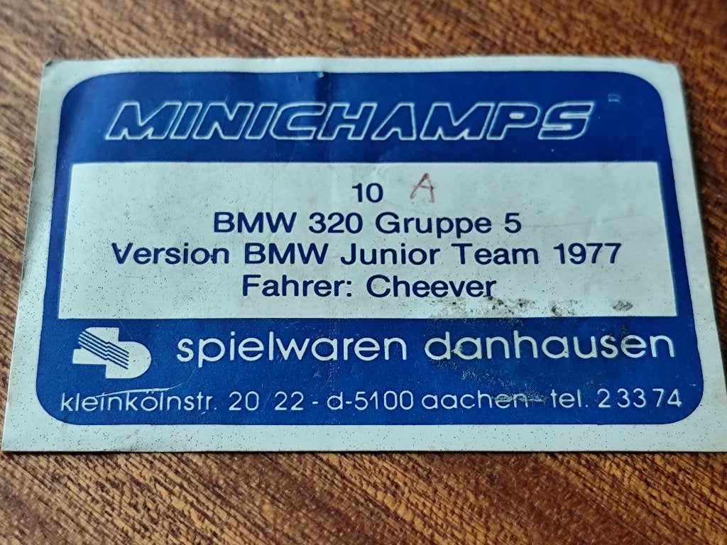 Metaalset 1/43 Minichamps Model 10 A BMW 320 Gruppe 5 1977, Ophalen of Verzenden, Gebruikt, Auto, MiniChamps