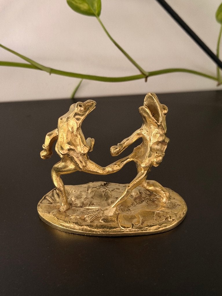 Bronze animalier Marcel Brisson grenouilles boxe savate, Antiquités & Art, Enlèvement, Bronze