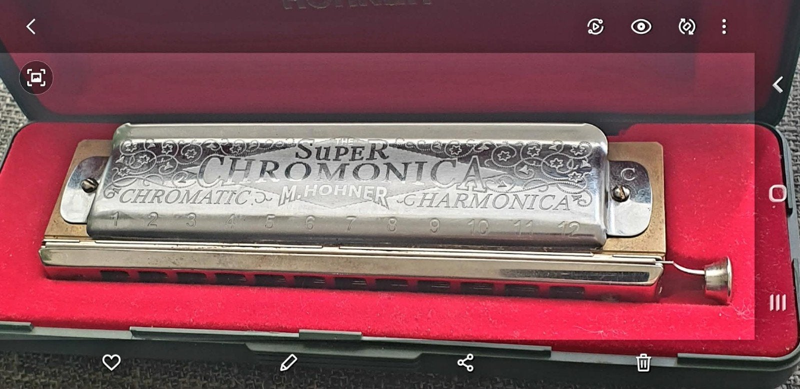 Mondharmonica, Muziek en Instrumenten, Blaasinstrumenten | Mondharmonica's, Ophalen, Gebruikt, Met koffer of doosje, C-mondharmonica