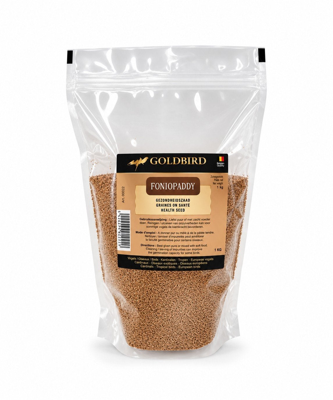 Foniopaddy 1kg GoldBird ( zelf verpakt ), Ophalen