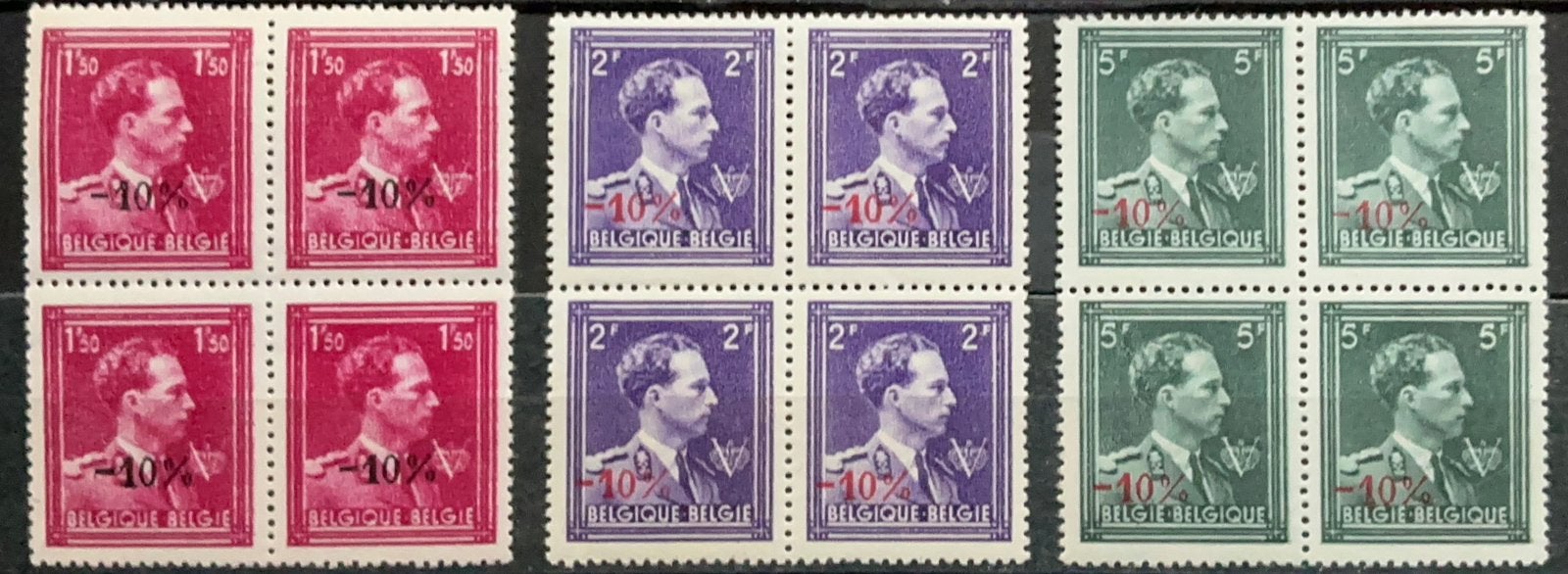 LOT A1. COB: 724R/24Td-V2. LÉOPOLD III. MNH **. Blocs., Neuf, Enlèvement ou Envoi, Non oblitéré, Gomme originale