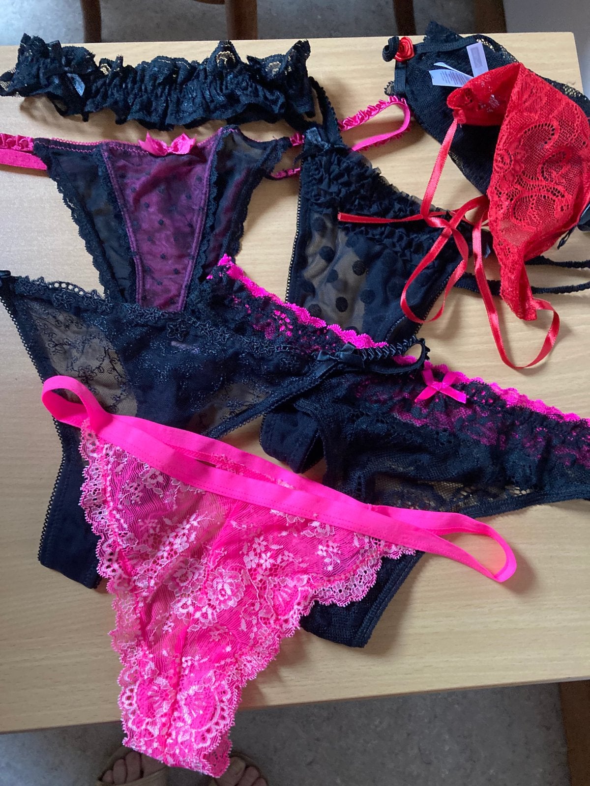 Cordes, 5 pièces, Envoi, Noir, String