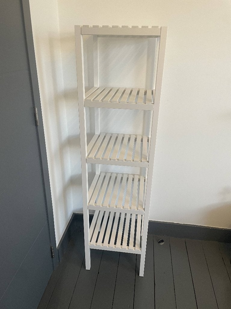 Étagère IKEA MUSKAN 37x140 blanc, Ophalen, Etagère, Zo goed als nieuw, Verstelbaar