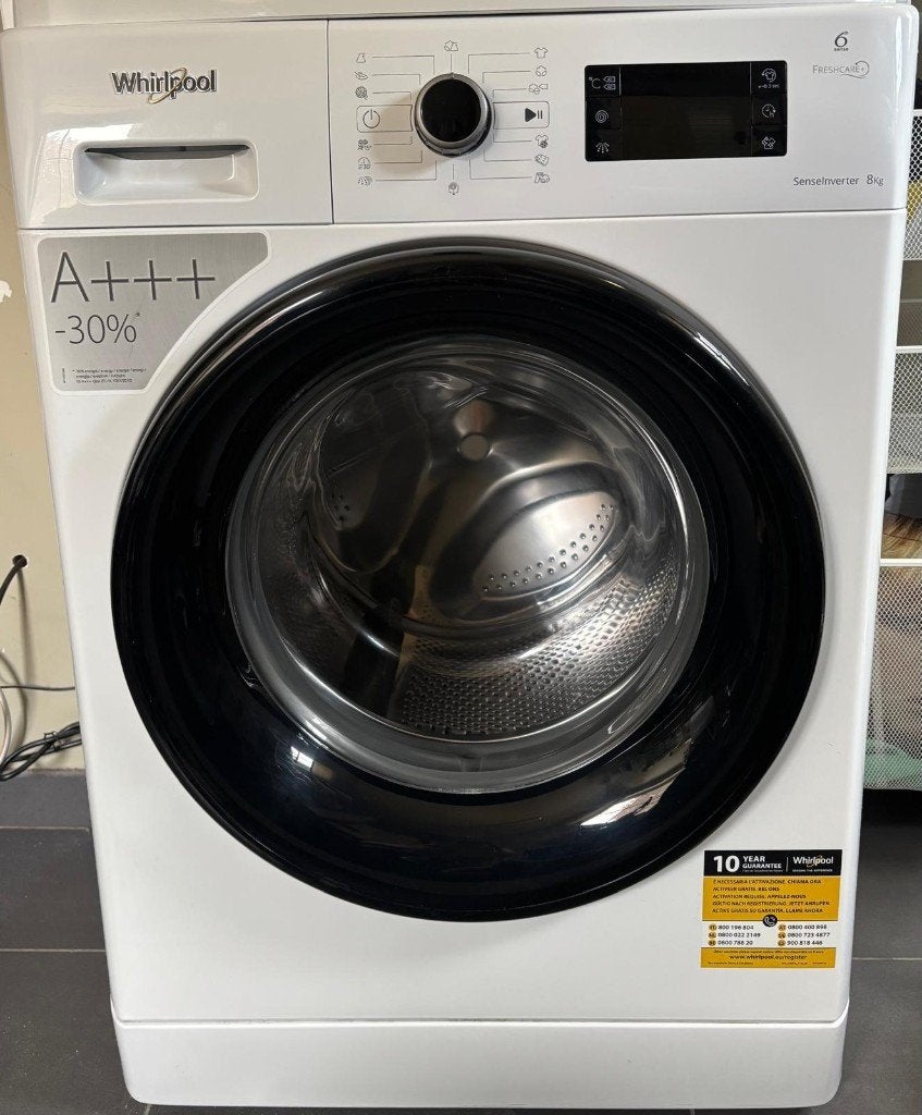 Wasmachine Whirlpool 8kg, Ophalen, 1200 tot 1600 toeren, Gebruikt, Minder dan 85 cm