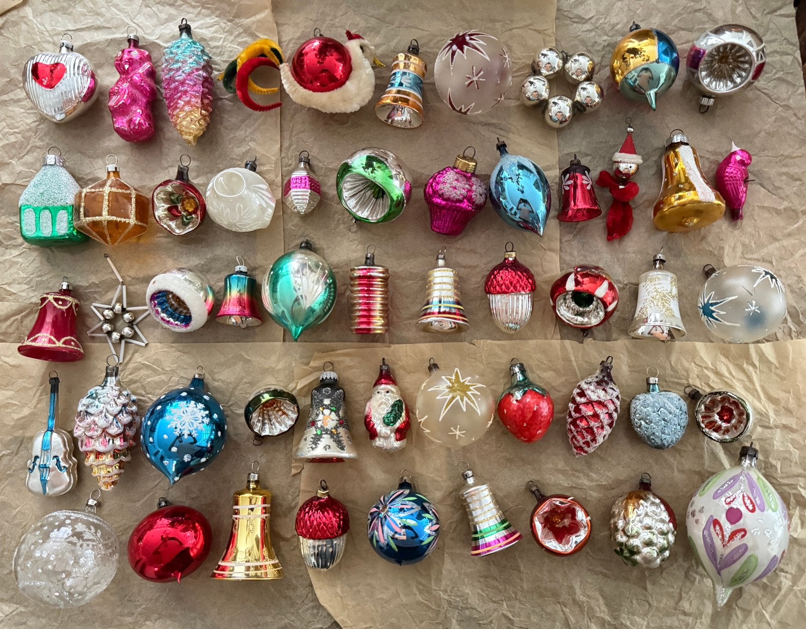 52 oude kerstballen, vintage kerstversiering, retro kerst, Divers, Enlèvement, Utilisé