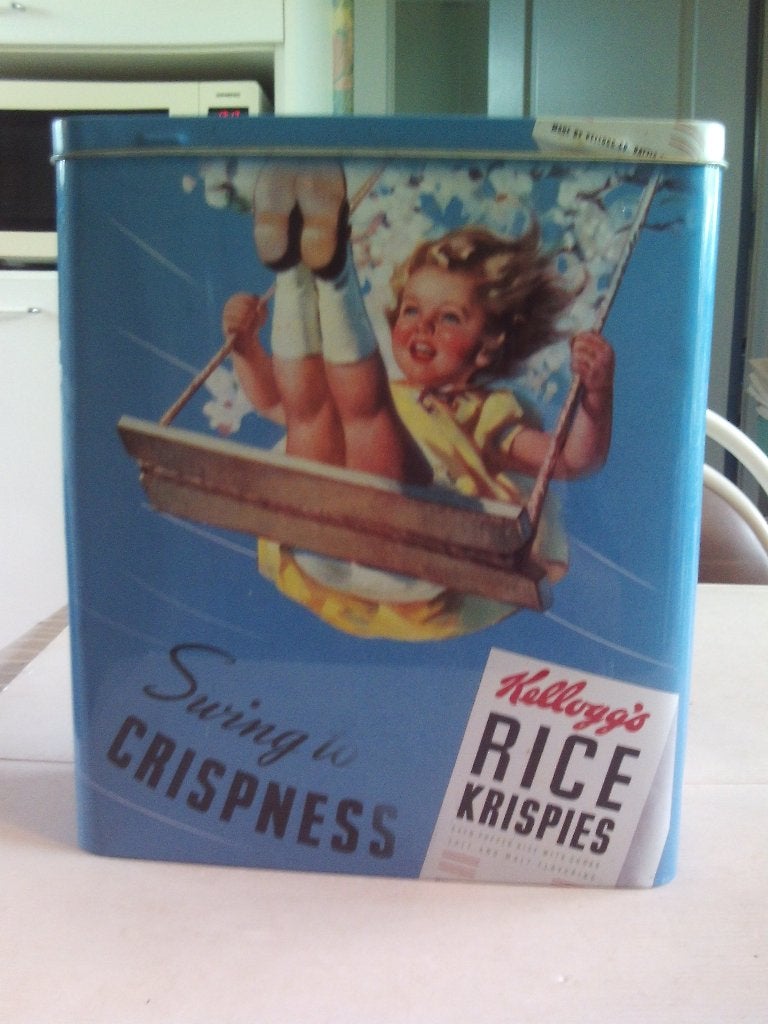 grote blikken kellogs doos, Verzamelen, Overige Verzamelen, Ophalen of Verzenden, Zo goed als nieuw