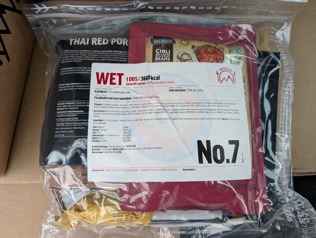 Zweeds Militair Rantsoen Outmeals – Menu No. 7 WET, Collections, Enlèvement ou Envoi