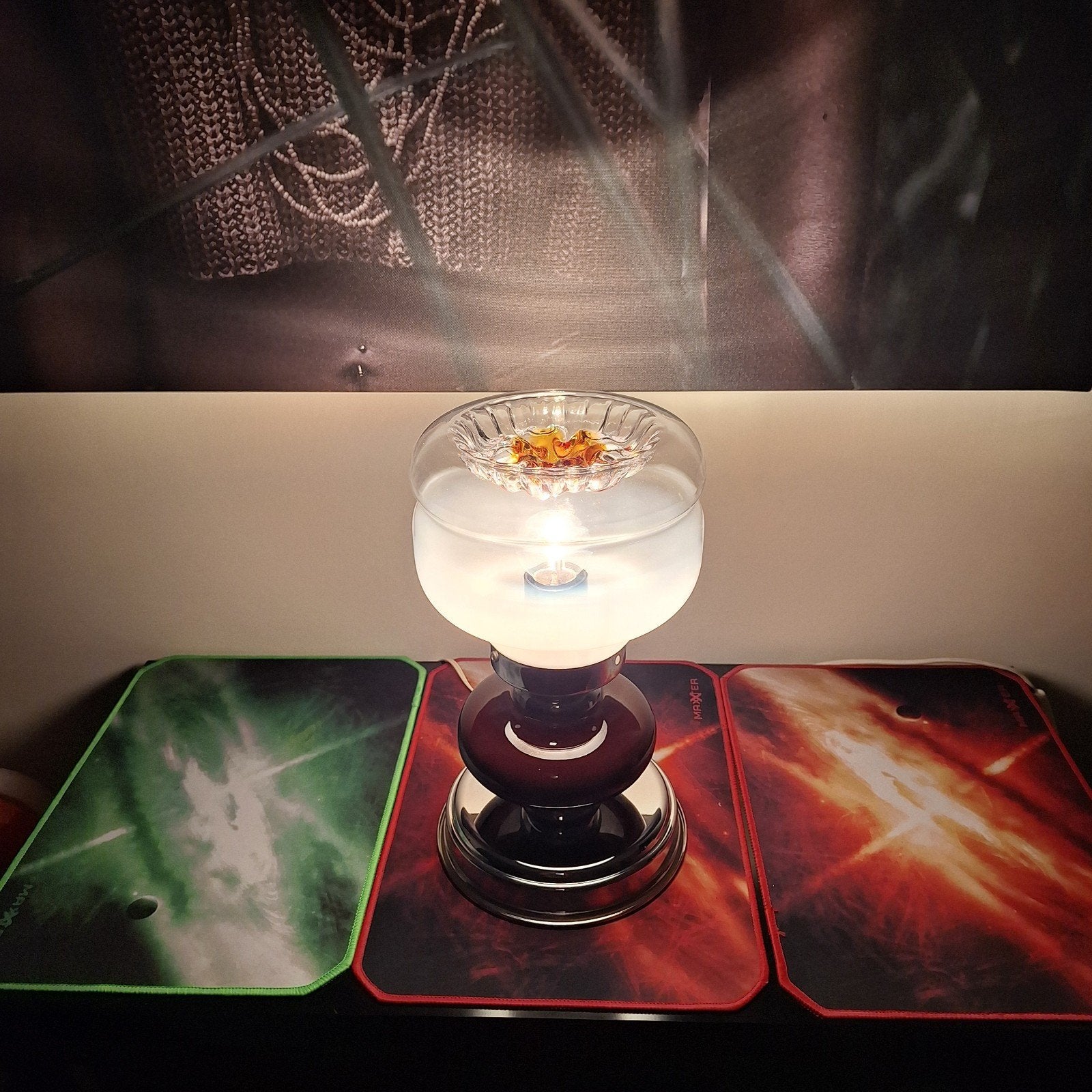 Mazzega bureau/nachtlamp vinted, Vintage, Lampe de bureau, Enlèvement, Utilisé