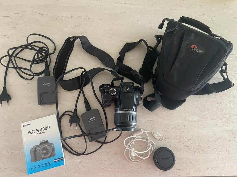 Canon EOS 400D met lens, oplader en tas, Audio, Tv en Foto, Fotocamera's Digitaal, Ophalen, Gebruikt, Spiegelreflex, Canon