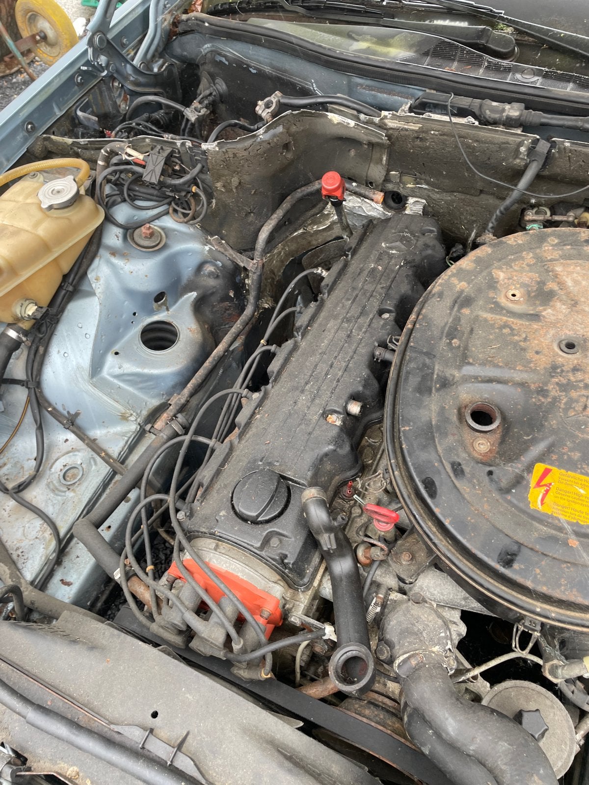 Moteur et boite w126, Enlèvement, Utilisé, Mercedes-Benz, Capot moteur