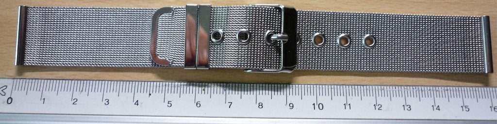 Milanese horlogeband 20mm met gesp, Overige merken, Staal, Staal, Verzenden