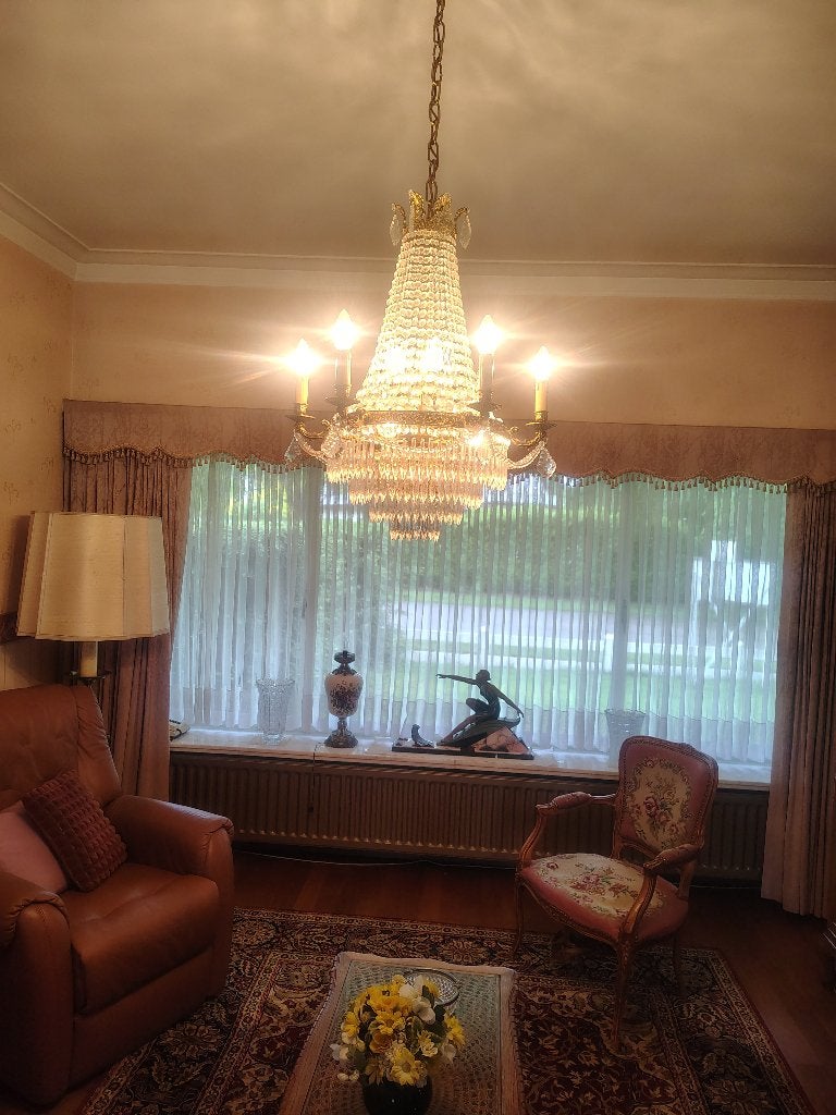 Kristallen Luchter, Huis en Inrichting, Lampen | Kroonluchters, Ophalen, Gebruikt, Klassiek