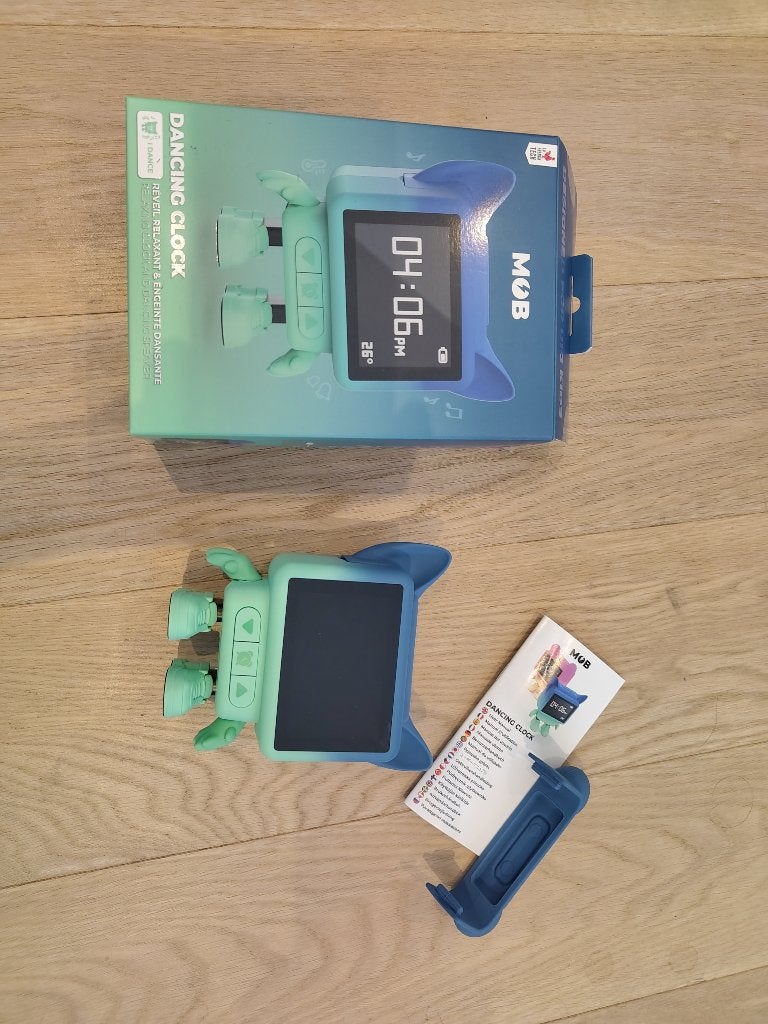 MOB Dancing Clock - kinderwekker & bluetooth speaker, Ophalen of Verzenden, Zo goed als nieuw, Digitaal