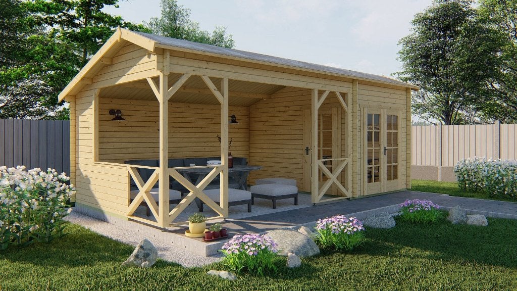 Cabane en rondins - Maison de jardin Kukka | 40 mm | épicéa, Envoi, Neuf