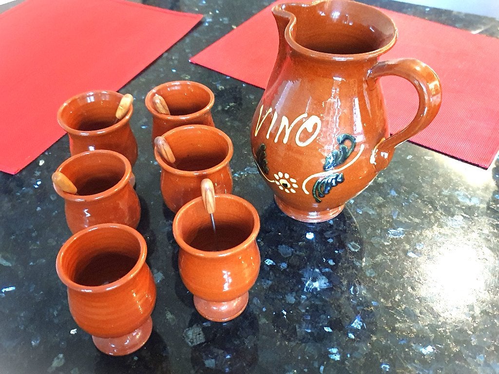 *Sangria serveersetje (keramiek)  7delig       *MOETWEG:-75%, Antiek en Kunst, Antiek | Keramiek en Aardewerk, Ophalen