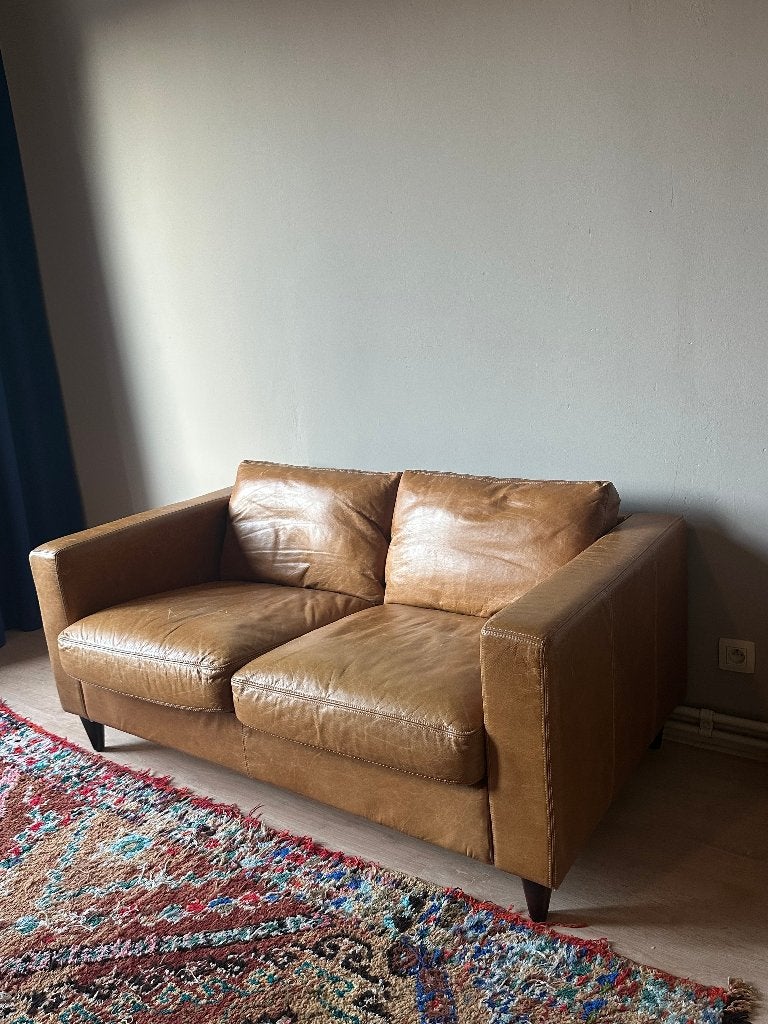 Leren zetel, Ophalen, Gebruikt, 150 tot 200 cm, Tweepersoons
