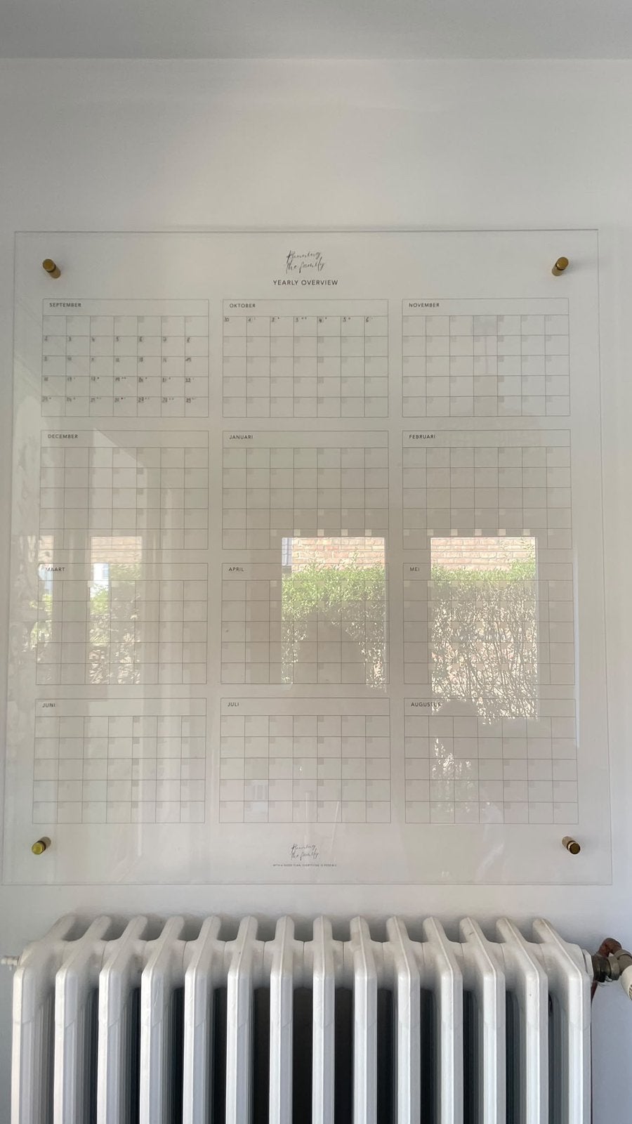 Jaarkalender, jaarlijks aan te passen, in plexi, Ophalen, Zo goed als nieuw