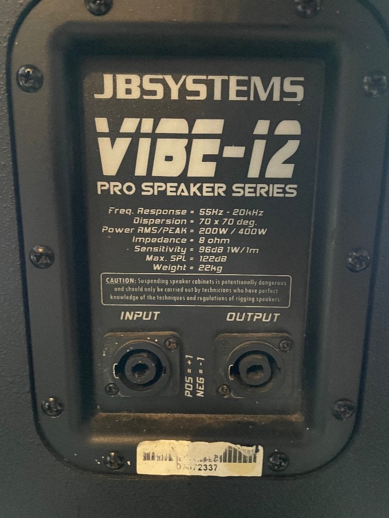 JB Systems 2x VIBE-12 + 1x VIBE185, TV, Hi-fi & Vidéo, Autres marques, Kit d'enceintes, Enlèvement, Utilisé