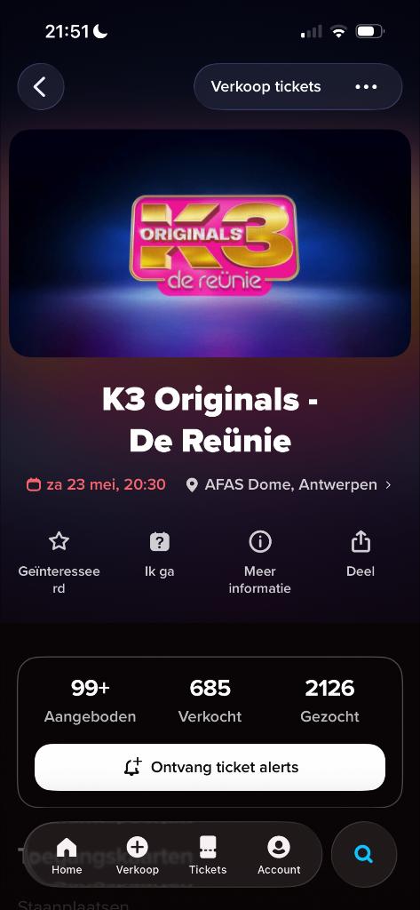 K3 Originals reünie tickets, Tickets en Kaartjes, Twee personen, Mei