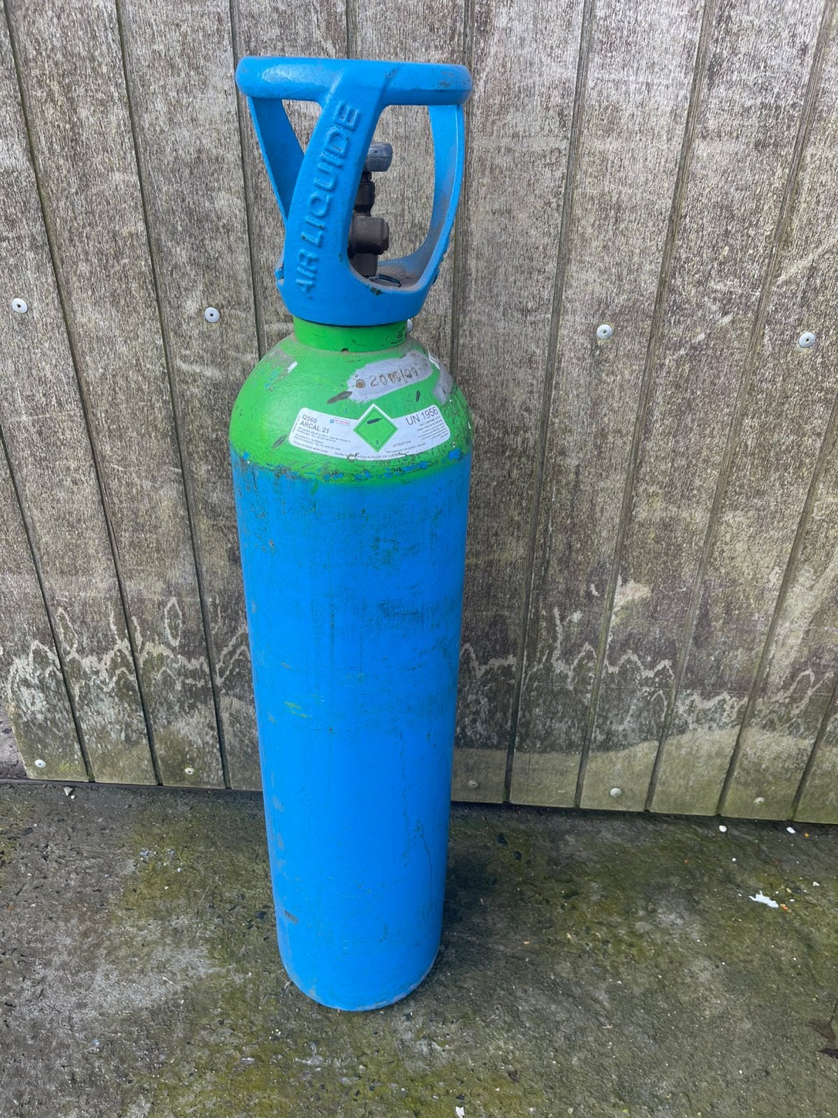 1 Lasgasfles Air Liquide, ca.20L, Ophalen