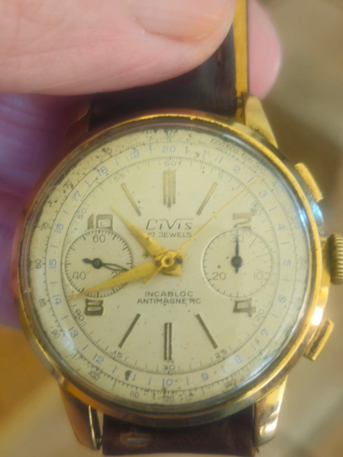 montre chronographe Civis, Antiquités & Art, Enlèvement ou Envoi