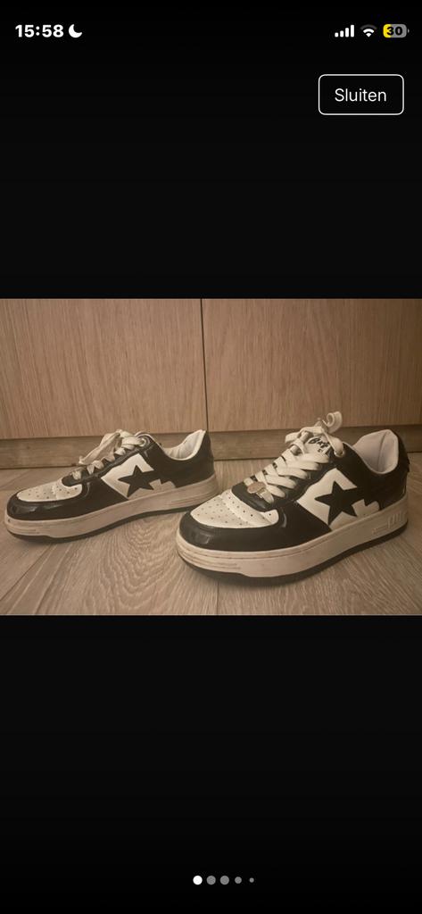 Bape sta sneakers black & white, Kleding | Heren, Ophalen of Verzenden, Zo goed als nieuw, Sneakers
