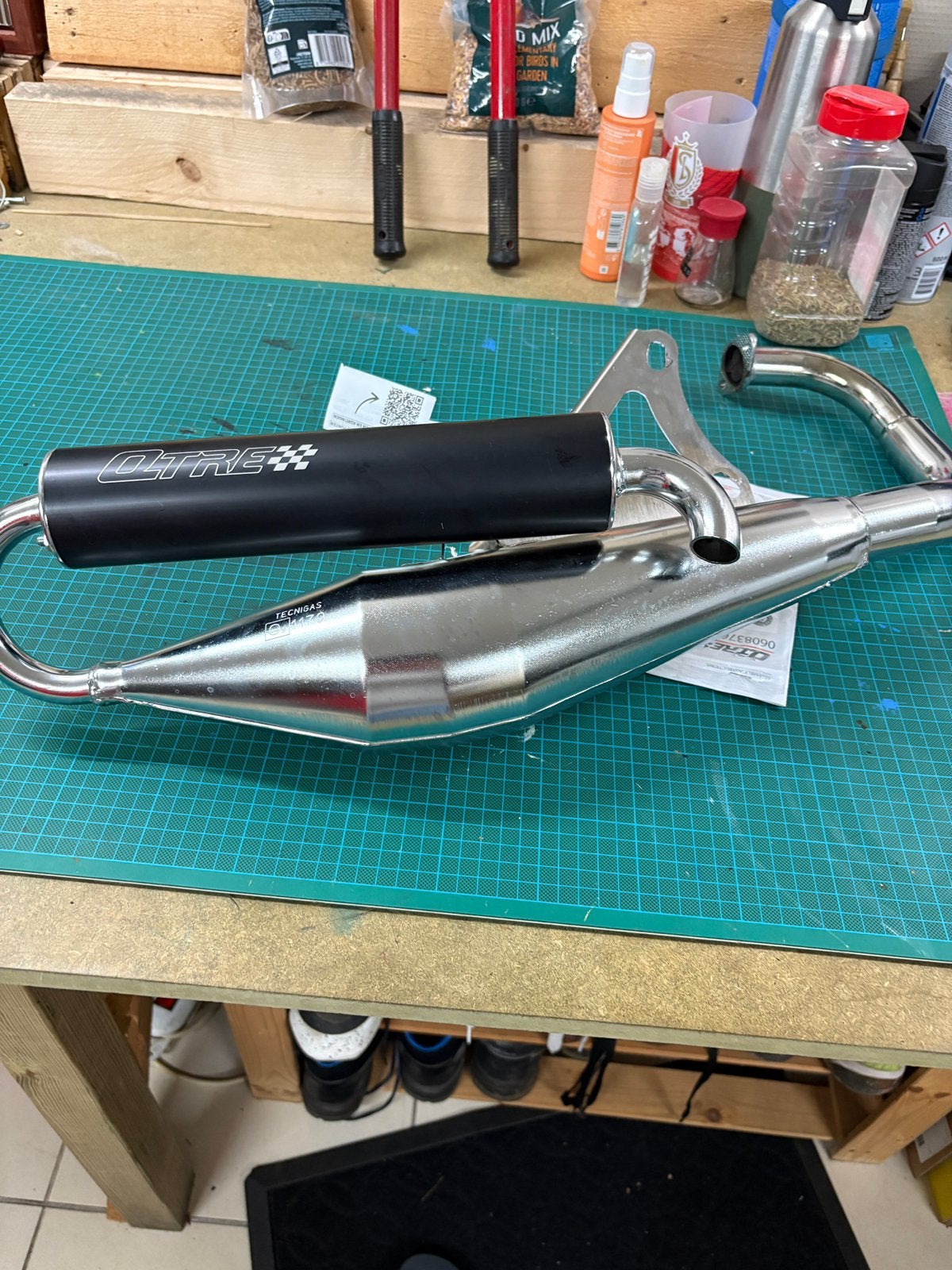 Qtre Kruluitlaat Technigas 2t Booster, Fietsen en Brommers, Ophalen of Verzenden, Zo goed als nieuw, Uitlaat