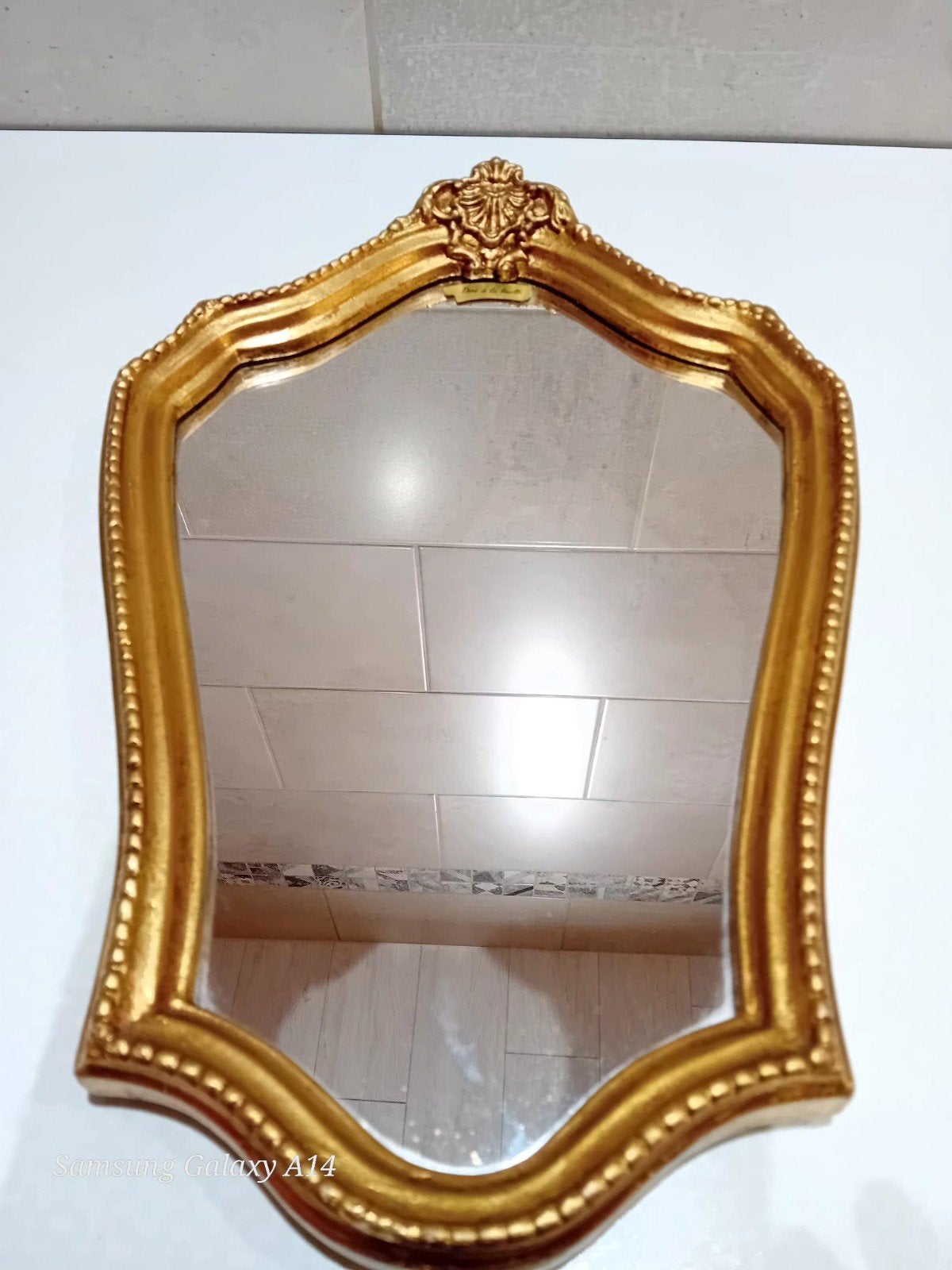 miroir doré à la feuille, Maison & Meubles, Enlèvement