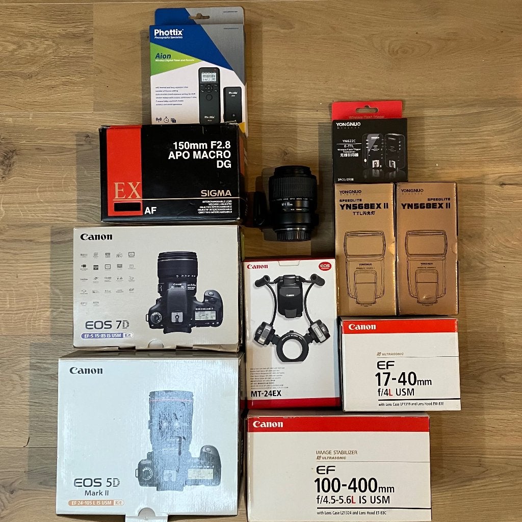 Canon EOS 7D, Canon 5D Mark II, lenzen, flitsers, studio, Audio, Tv en Foto, Fotocamera's Digitaal, Ophalen, Canon