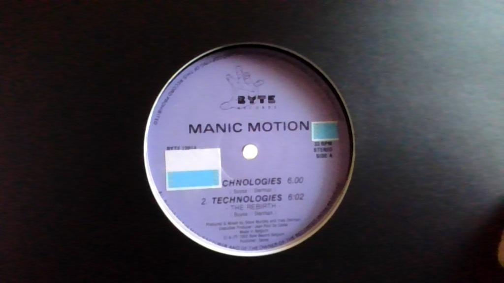 MANIC MOTION " TECHNOLOGIES " ( BYTE 12014 ), Cd's en Dvd's, Vinyl | Dance en House, Ophalen of Verzenden, Zo goed als nieuw, 12 inch