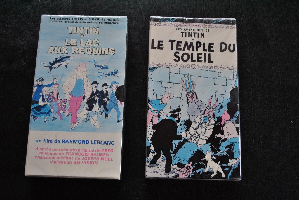 Cassettes VHS Tintin et le lac au requin Le temple du soleil, Enlèvement ou Envoi