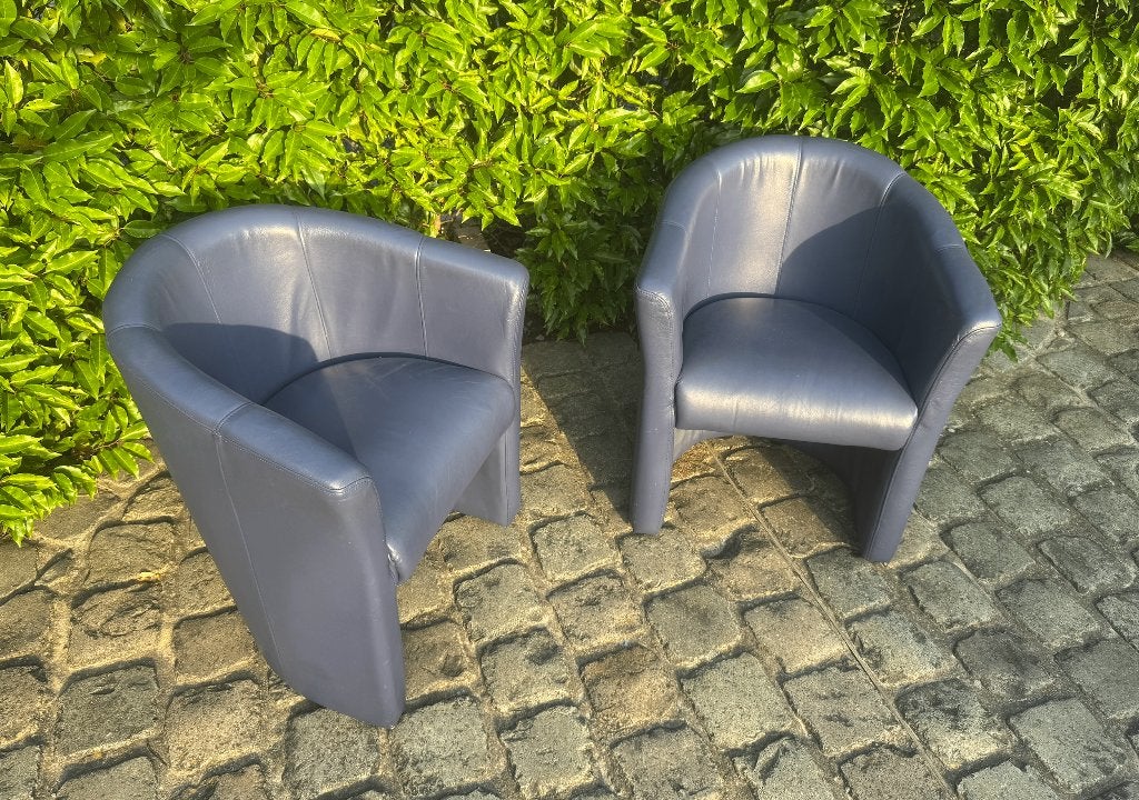 Fauteuil, leder, Ophalen, Gebruikt, Vintage, 50 tot 75 cm